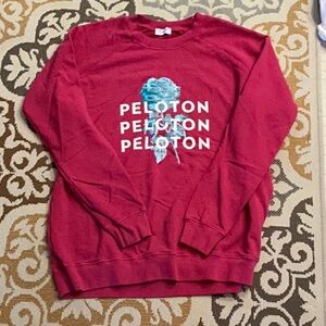 Peloton Red Sweatshirt with Blue Graphic